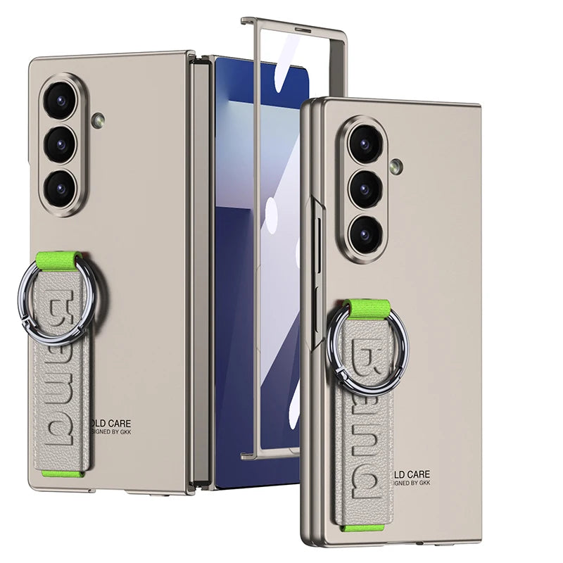 Samsung Galaxy Z Fold 7 Case | Hard Full-Coverage Protective Back Cover with Wrist Strap