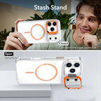 Transparent iPhone Case with Camera Protector & Metal Holder | MagSafe Compatible