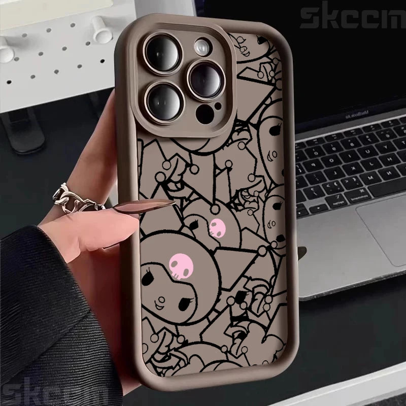 Half-Wrapped Cartoon & Pictorial TPU Phone Case | Anti-Fingerprint & Shockproof for iPhone