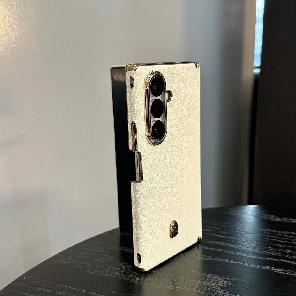 Samsung Galaxy Z Fold 7 Case | Luxury PU Leather Full-Coverage Protective Back Cover