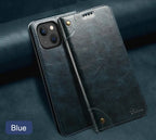 Retro Leather Magnetic Wallet Case with Kickstand | Shockproof & Full Protection for iPhone 16 Series