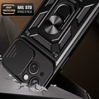 Magnetic Dual-Layer Phone Case with Ring & Kickstand | Anti-Scratch & Dustproof for iPhone