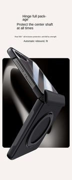 Luxury Full-Coverage Hard Case with Magnetic Ring Stand for Samsung Galaxy Z Flip 7 | Magsafe Compatible