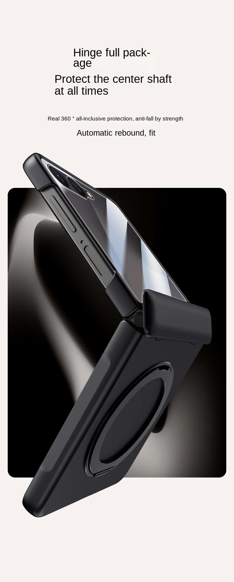 Luxury Full-Coverage Hard Case with Magnetic Ring Stand for Samsung Galaxy Z Flip 7 | Magsafe Compatible