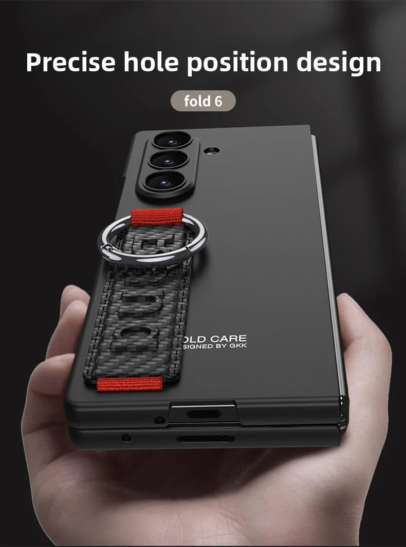 Samsung Galaxy Z Fold 7 Case | Hard Full-Coverage Protective Back Cover with Wrist Strap