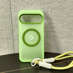 Google Pixel 8 / 8A / 8 Pro / 9 / 9A / 9 Pro / 9 Pro XL / 10 / 10 Pro / 10 Pro XL Case | Transparent TPU + PC Magnetic Wireless Charging Cover with Lanyard