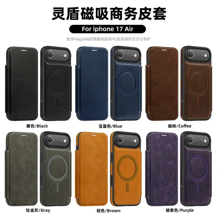 Magnetic Flip Wallet iPhone Case | RFID Blocking, Shockproof & Card Holder