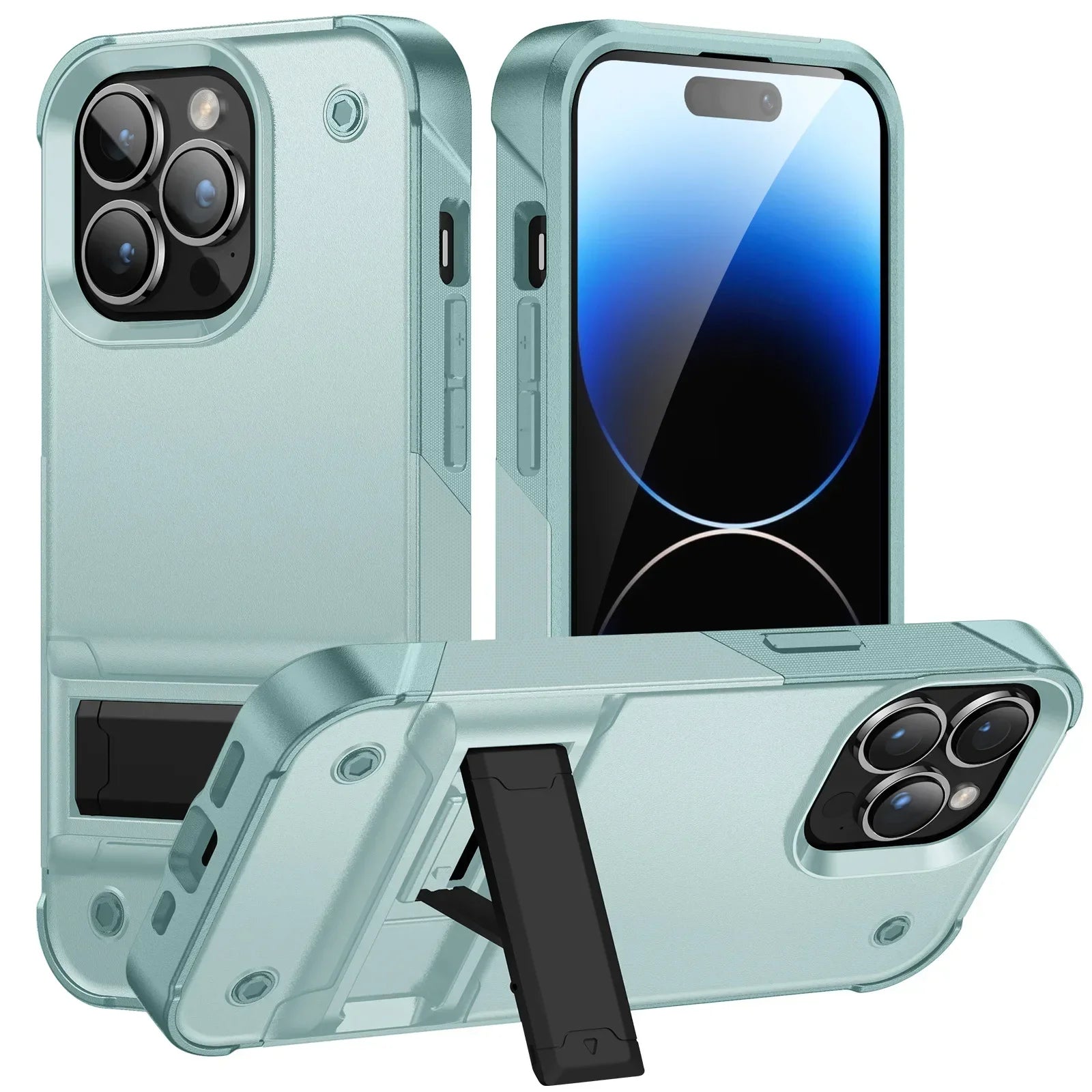 Heavy-Duty Full-Coverage iPhone Case with Kickstand | Dual-Layer, Anti-Scratch & Non-Slip Protection