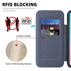 Magnetic Flip Wallet iPhone Case | RFID Blocking, Shockproof & Card Holder