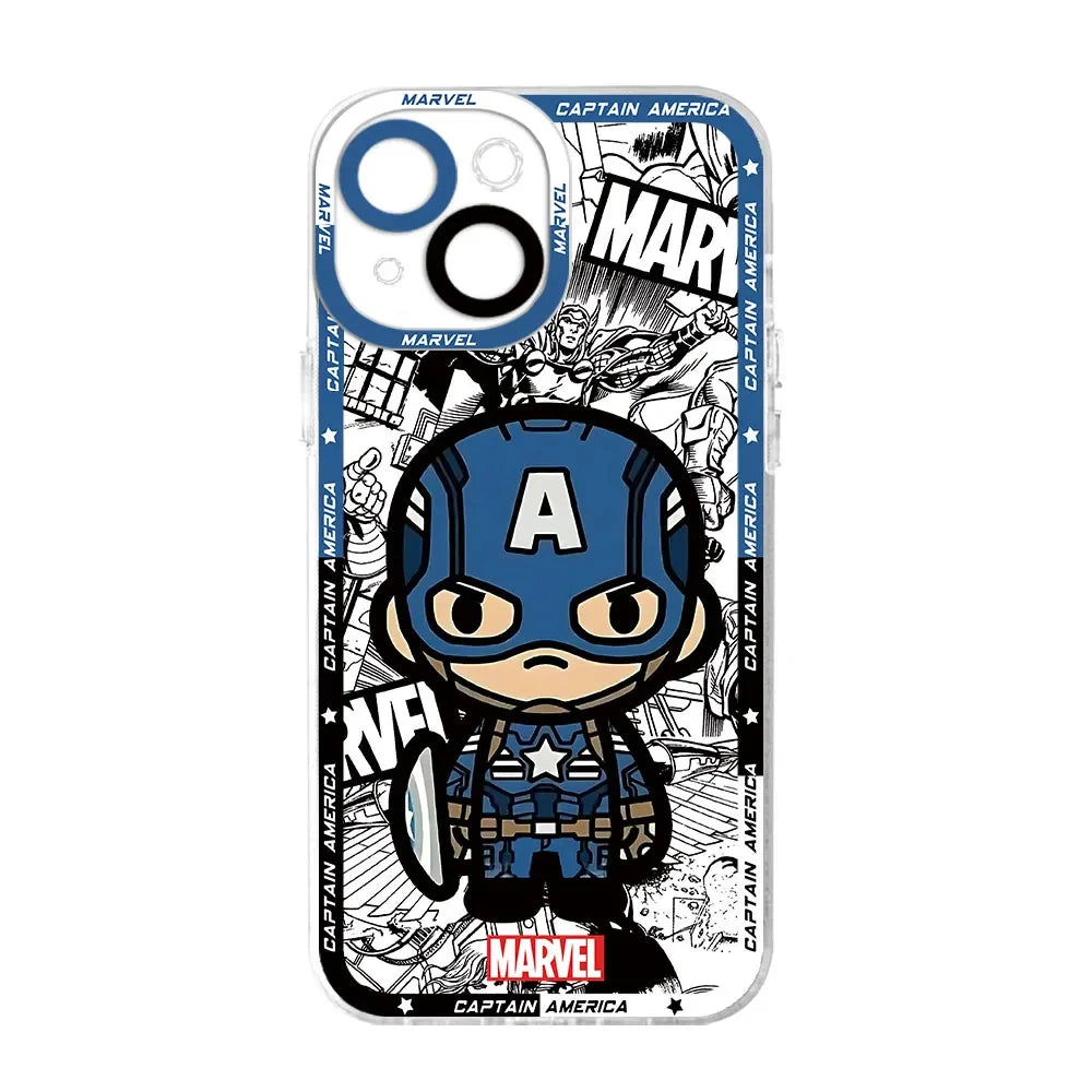 Full-Coverage Transparent Cartoon & Geometric iPhone Case | Waterproof & Anti-Scratch