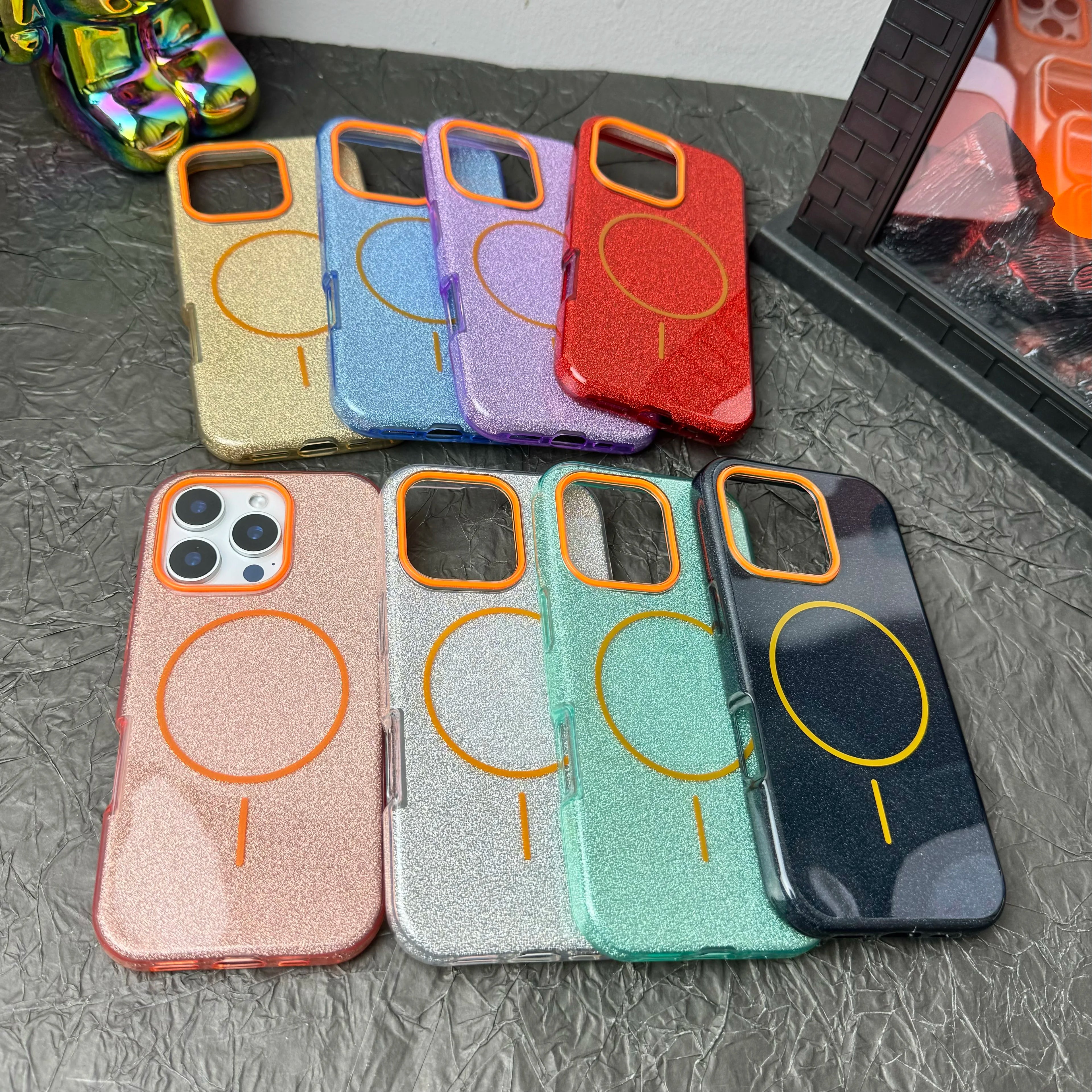 Luxury Diamond Glitter Case for iPhone 12–17 Series | MagSafe Compatible Wireless Charging Protector Cover