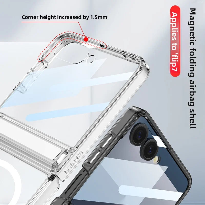 Soft Silicone Full-Coverage Case for Samsung Galaxy Z Flip 7 | Airbag, Magnetic & Magsafe Compatible