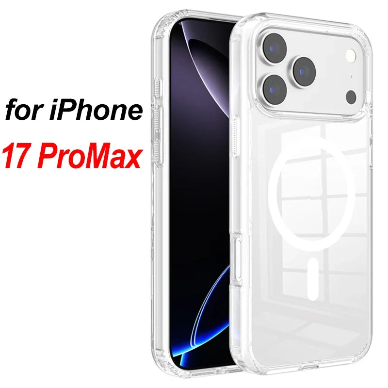 BAPPSUS Magnetic Transparent Phone Case for iPhone 17 Pro / Pro Max / Air | MagSafe Compatible Clear Acrylic Cover
