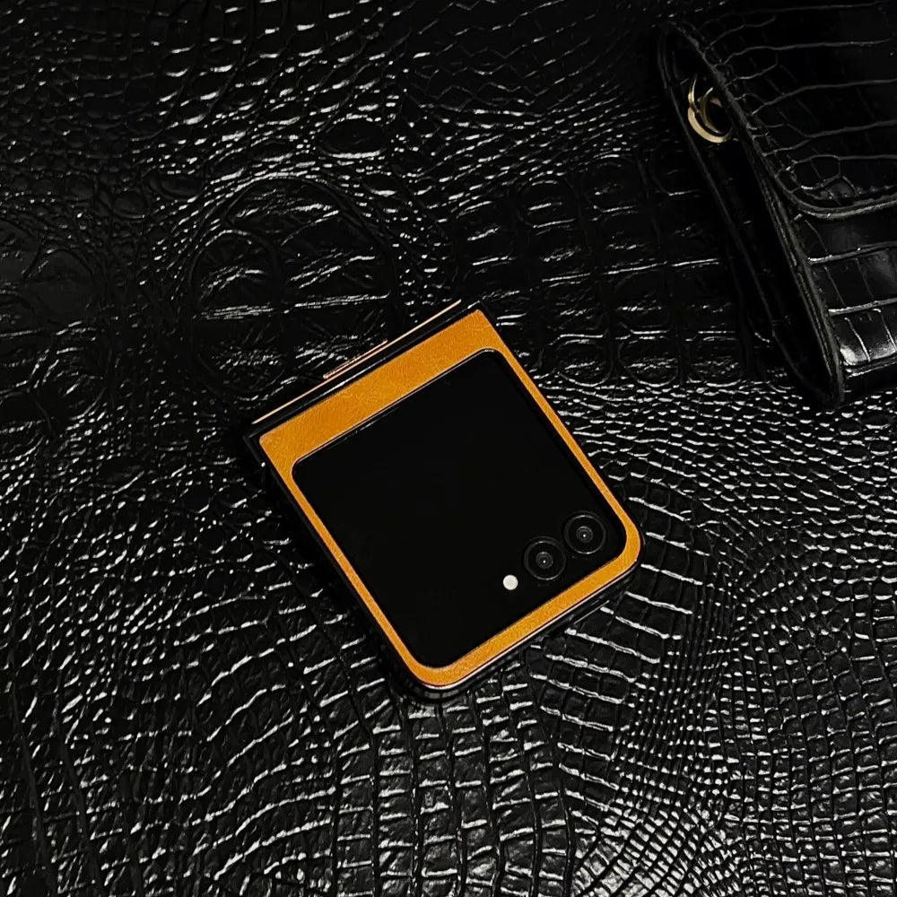 Samsung Galaxy Z Flip 7 Case | Luxury PU Leather Full-Coverage Magnetic Case