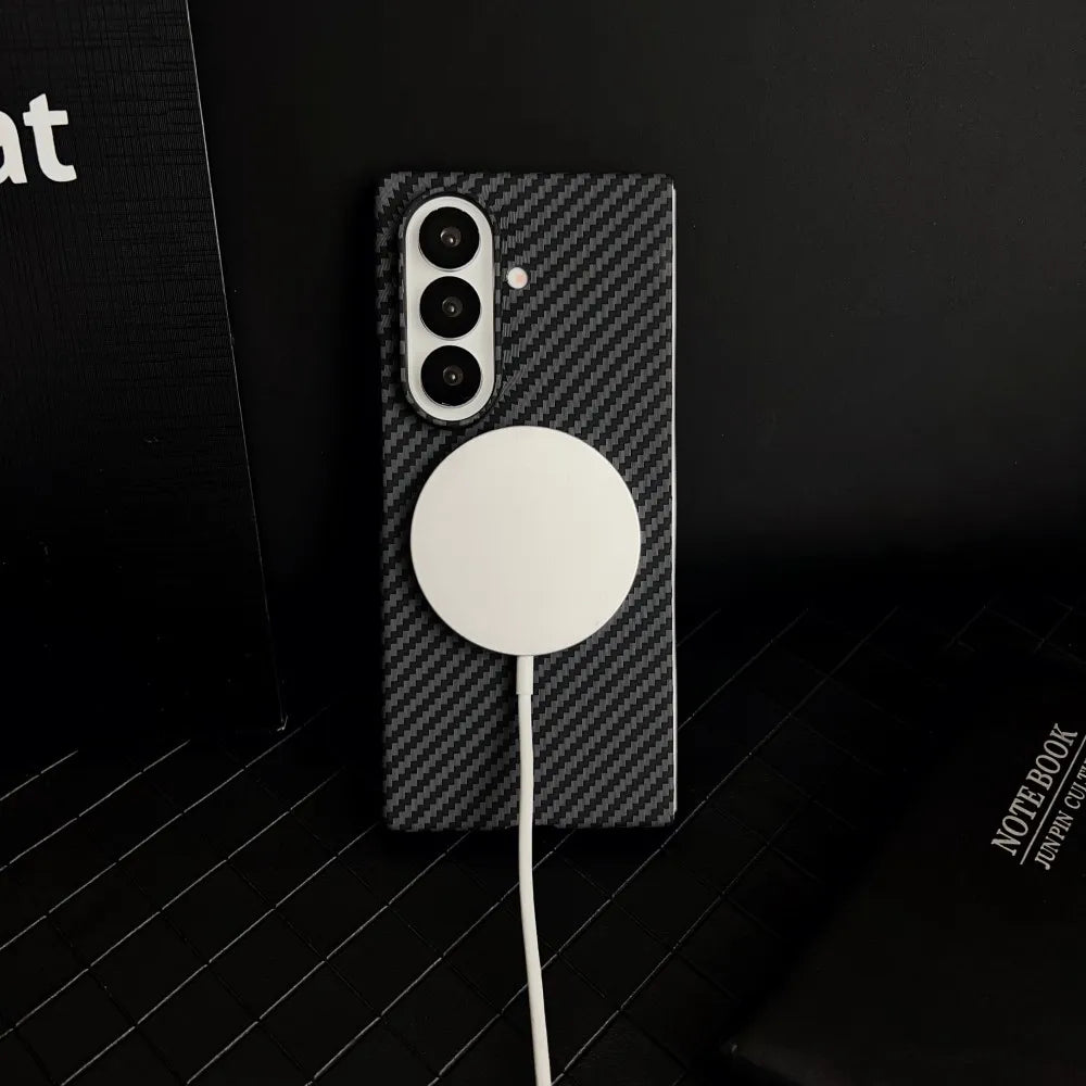 Samsung Galaxy Z Fold 7 Case | Hard Carbon Fiber Magnetic Full-Coverage Protective Back Cover