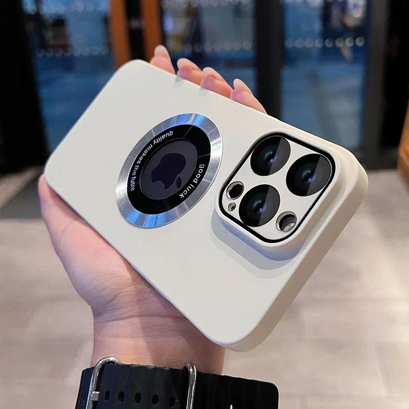 Luxury Magnetic Matte Phone Case with Ring Holder for iPhone 11–17 Series | MagSafe Shockproof Frosted Cover