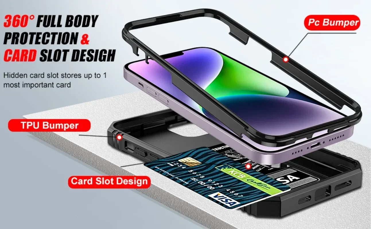 Full-Coverage iPhone Case with Ring & Kickstand | Anti-Fingerprint & Dustproof Protection