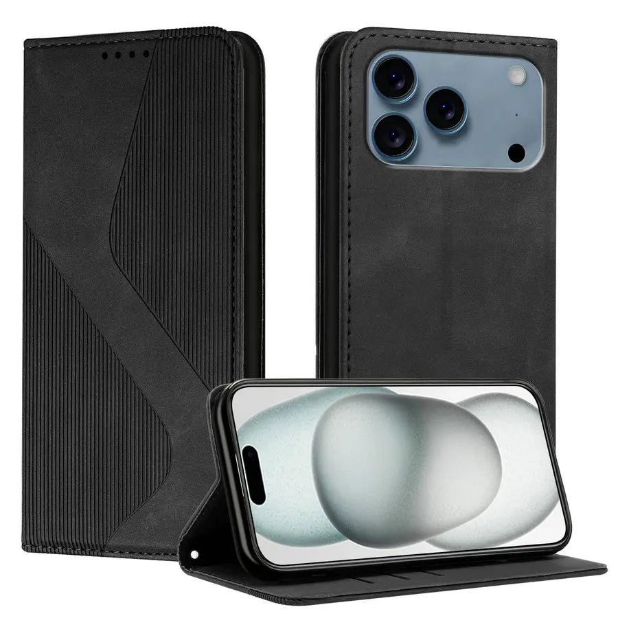 Luxury Magnetic Flip Wallet Phone Case | Shockproof, Anti-Fingerprint & Card Slot for iPhone