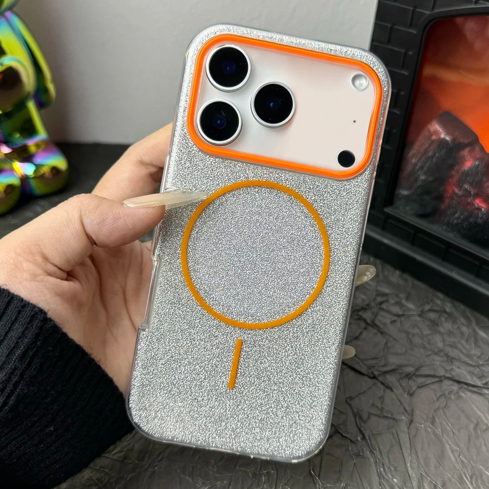 Luxury Diamond Glitter Case for iPhone 12–17 Series | MagSafe Compatible Wireless Charging Protector Cover