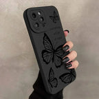 Butterfly Printed Full-Coverage Soft Silicone iPhone Case | Shockproof, Anti-Scratch & Non-Slip
