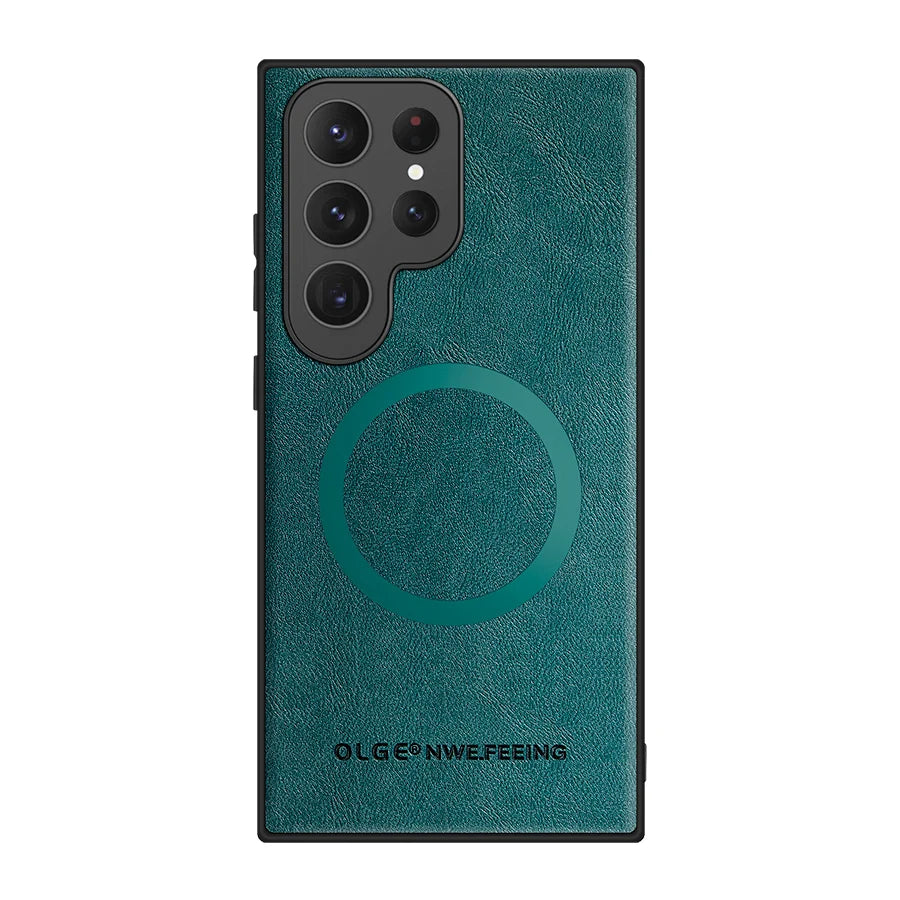 Luxury Leather & Silicone Full-Coverage Case for Samsung Galaxy S23-S24 Series | Shockproof & Waterproof