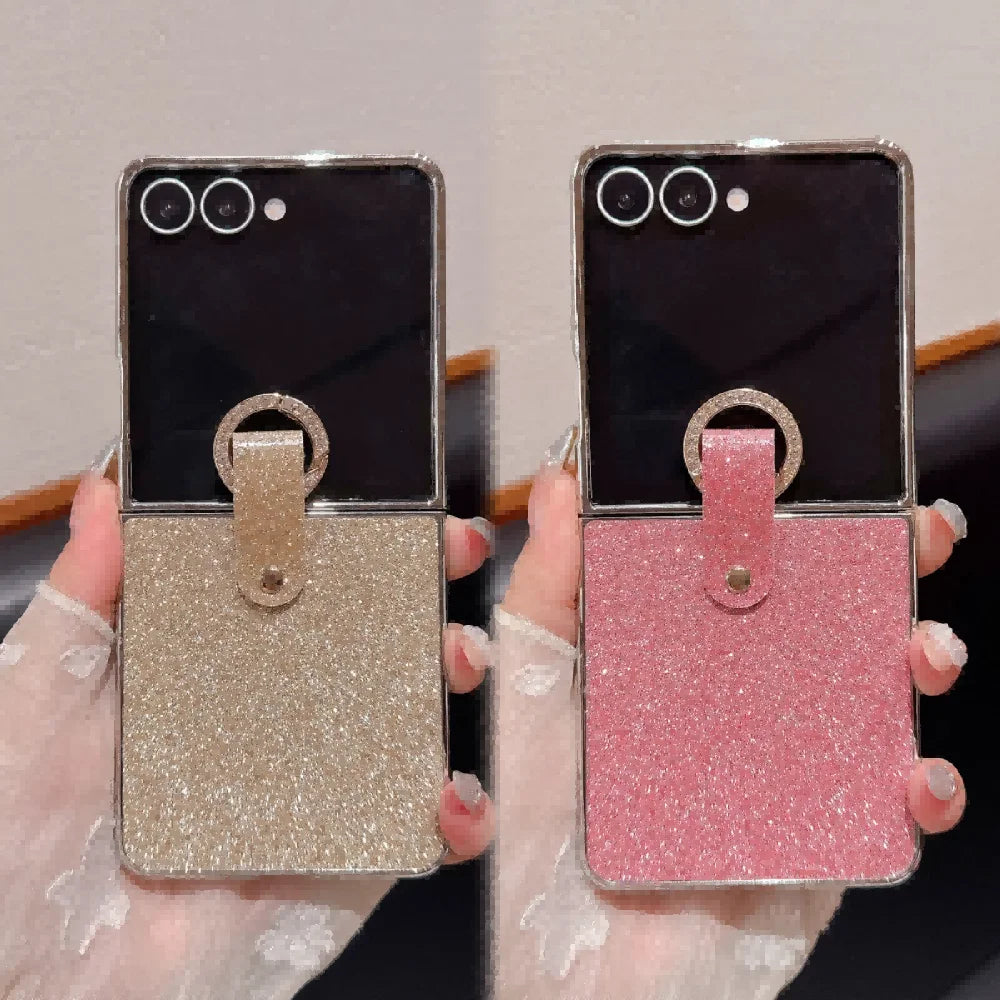 Samsung Galaxy Z Flip 7 / Z Flip 7 FE Case | Shimmering Glitter Full-Coverage Protective Ring Back Cover