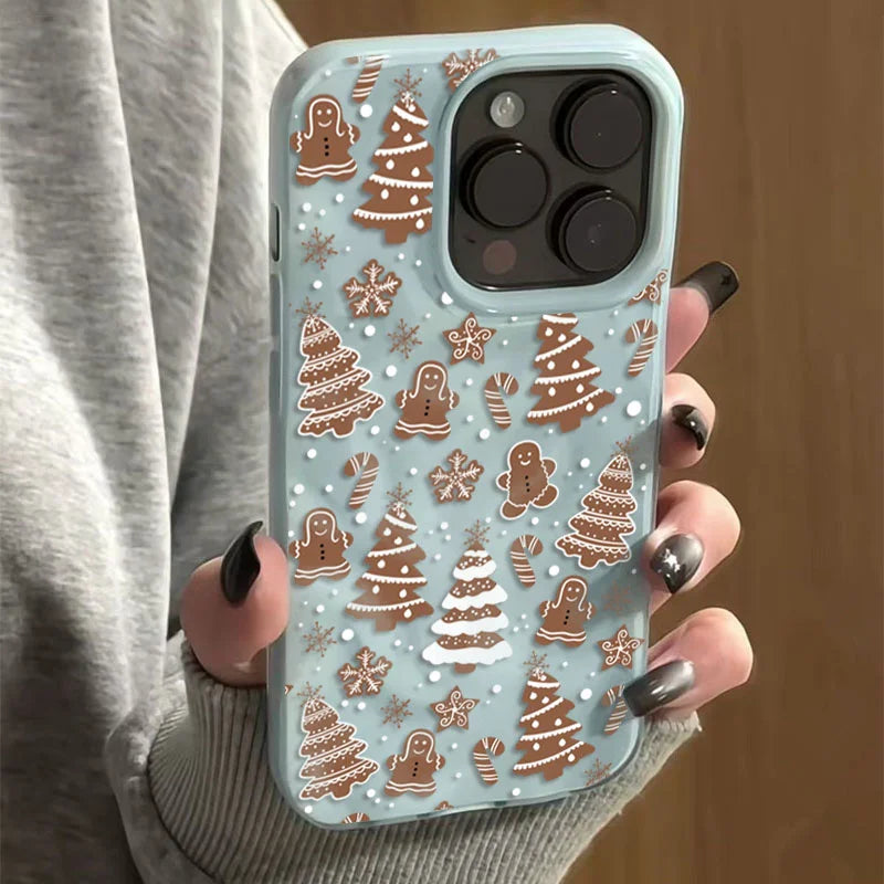 Christmas & Cartoon Pattern iPhone Case | Shockproof Half-Wrapped Soft Case