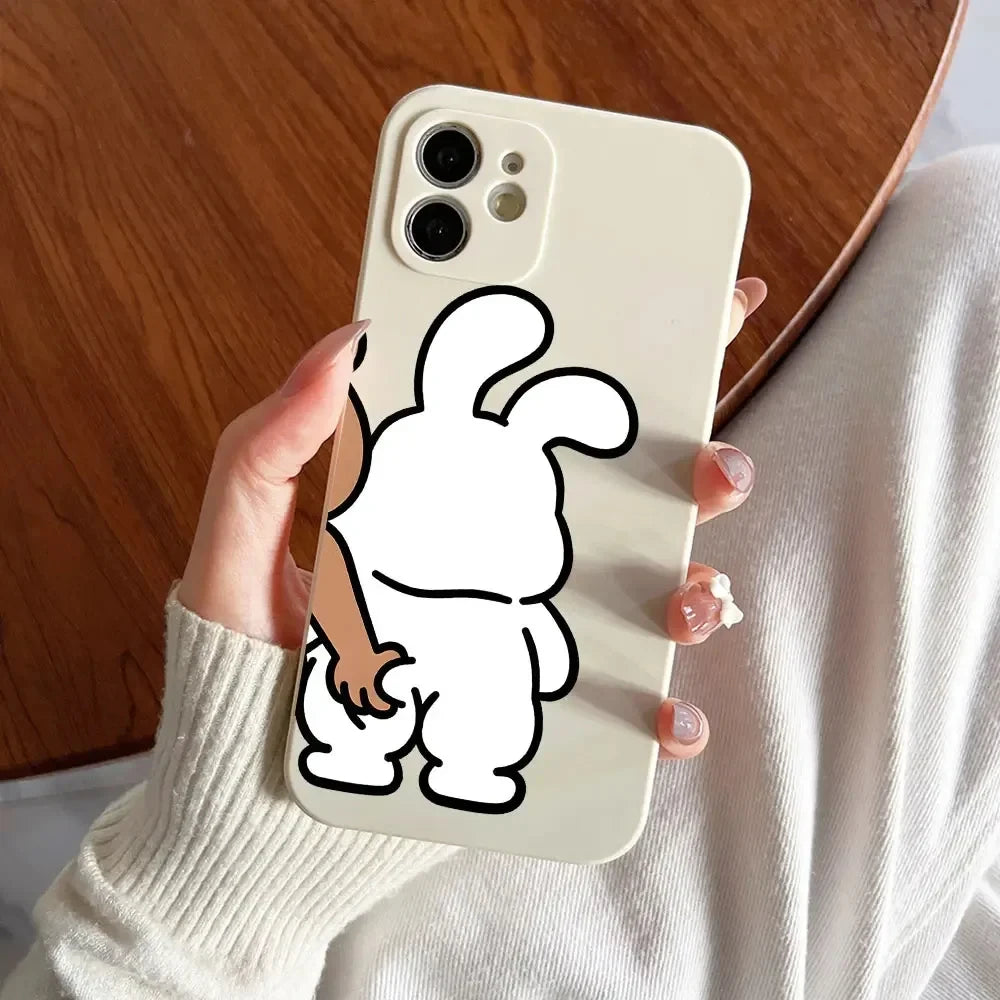 Full-Coverage Cartoon & Animal Silicone Phone Case | Shockproof & Water-Resistant for iPhone