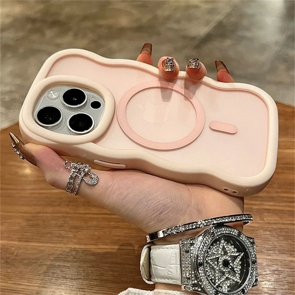 Cute Candy Wave Matte iPhone Case | MagSafe Wireless Charging Compatible