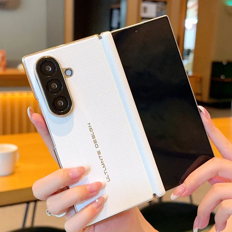 Samsung Galaxy Z Fold 7 Case | Luxury Plating Hard PU Full-Coverage Protective Back Cover