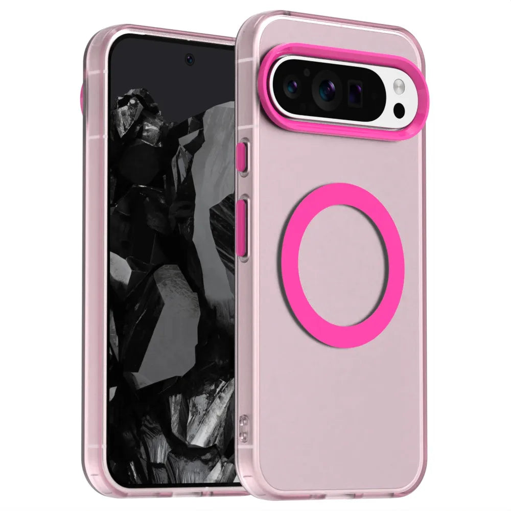 Google Pixel 8 / 8A / 8 Pro / 9 / 9A / 9 Pro XL Case | Matte Clear Magnetic MagSafe Shockproof Frosted Armor Cover
