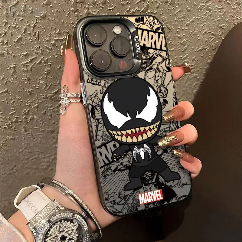 Full-Coverage Cartoon & Written Words Phone Case | Anti-Scratch & Waterproof for iPhone