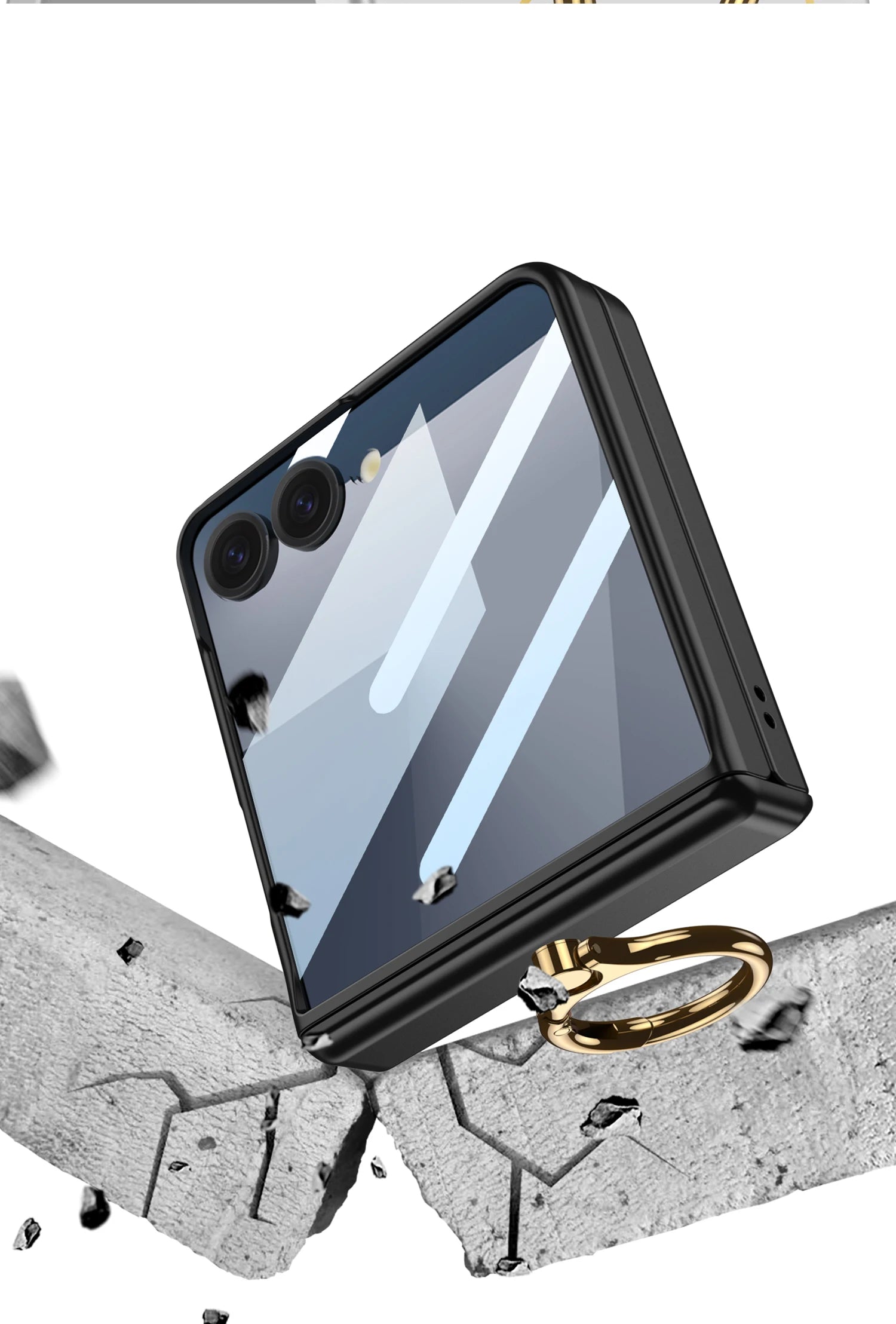 Samsung Galaxy Z Flip 7 Case | Hard Full-Coverage Protective Case with Ring, Middle Hinge & Magnetic Wireless Charging  📱 Short Descriptio