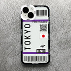 Plane Ticket Travel iPhone Case | Customizable Full-Coverage Shockproof Soft Silicone Cover