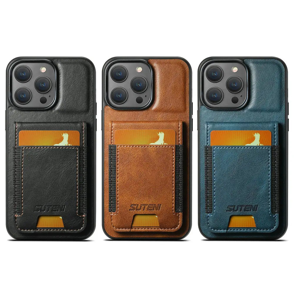Magnetic Flip Wallet Phone Case with Card & Cash Slots | Kickstand & Shockproof for iPhone 16 Series