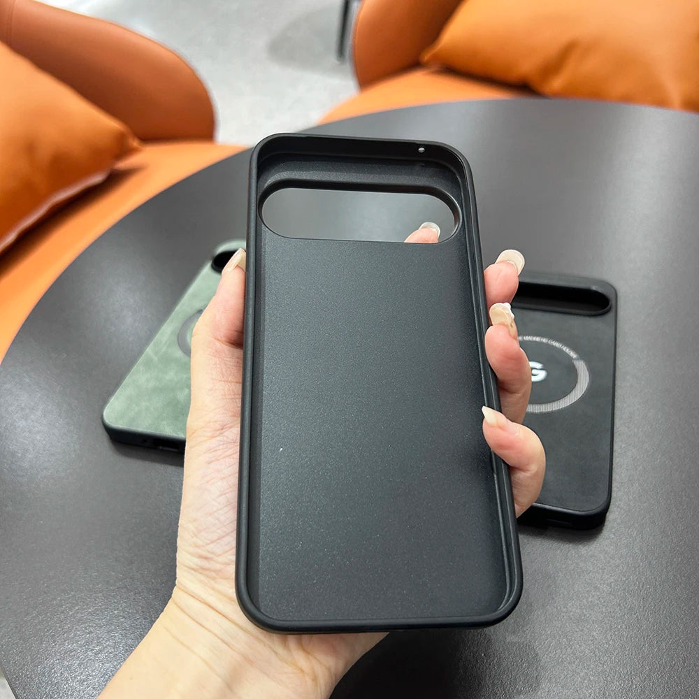 Pixel 9 / 9 Pro / 9 Pro XL / 9A / 10 / 10 Pro / 10 Pro XL Case | Luxury Magnetic PU Leather Half-Wrapped Case