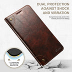 Retro Leather Magnetic Wallet Case with Kickstand | Shockproof & Full Protection for iPhone 16 Series