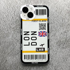 Plane Ticket Travel iPhone Case | Customizable Full-Coverage Shockproof Soft Silicone Cover