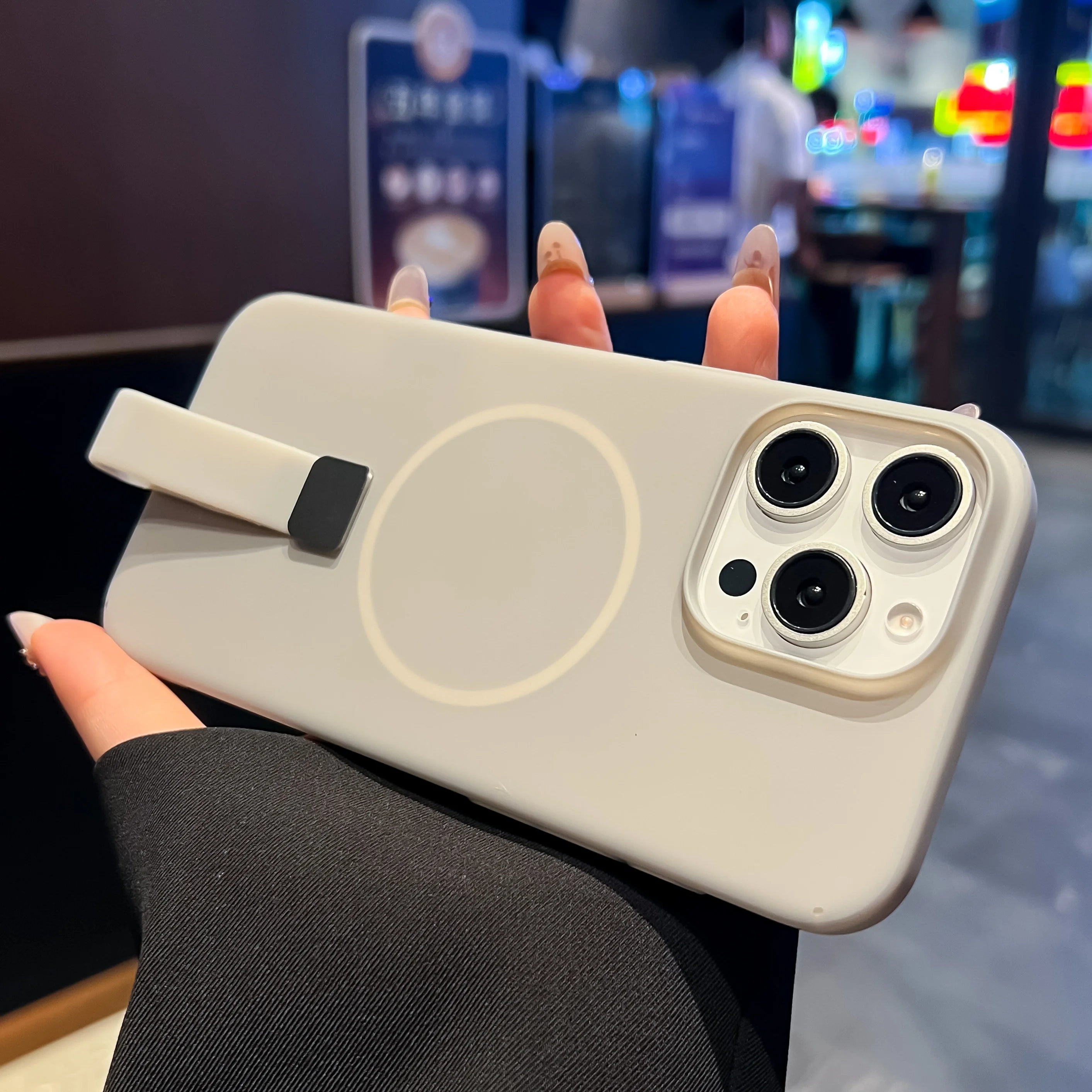 Luxury Candy Wrist Strap Case for iPhone 12–17 Series | MagSafe Compatible Hard PC Protector Cover