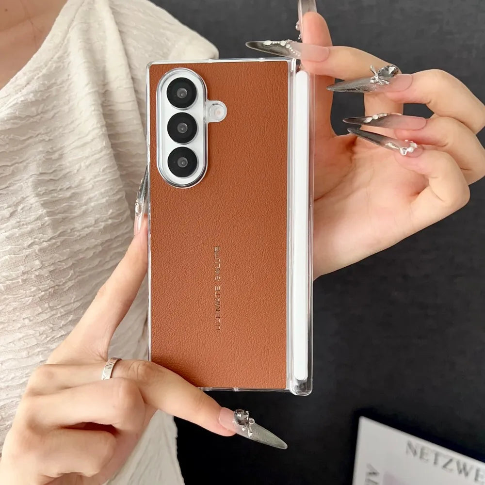 Samsung Galaxy Z Fold 7 Case | Hard PU Hinge Magnetic Full-Coverage Protective Back Cover