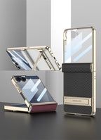 Samsung Galaxy Z Flip 7 Case | Luxury PU Leather Full-Coverage Flip Case with Stand