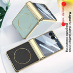 Samsung Galaxy Z Flip 7 Case | Luxury PU Leather Magnetic Full-Coverage Protective Back Cover