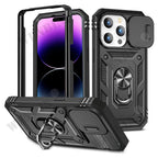Full-Coverage iPhone Ring Case with Sliding Camera Cover & Kickstand | Anti-Scratch & Card Slot