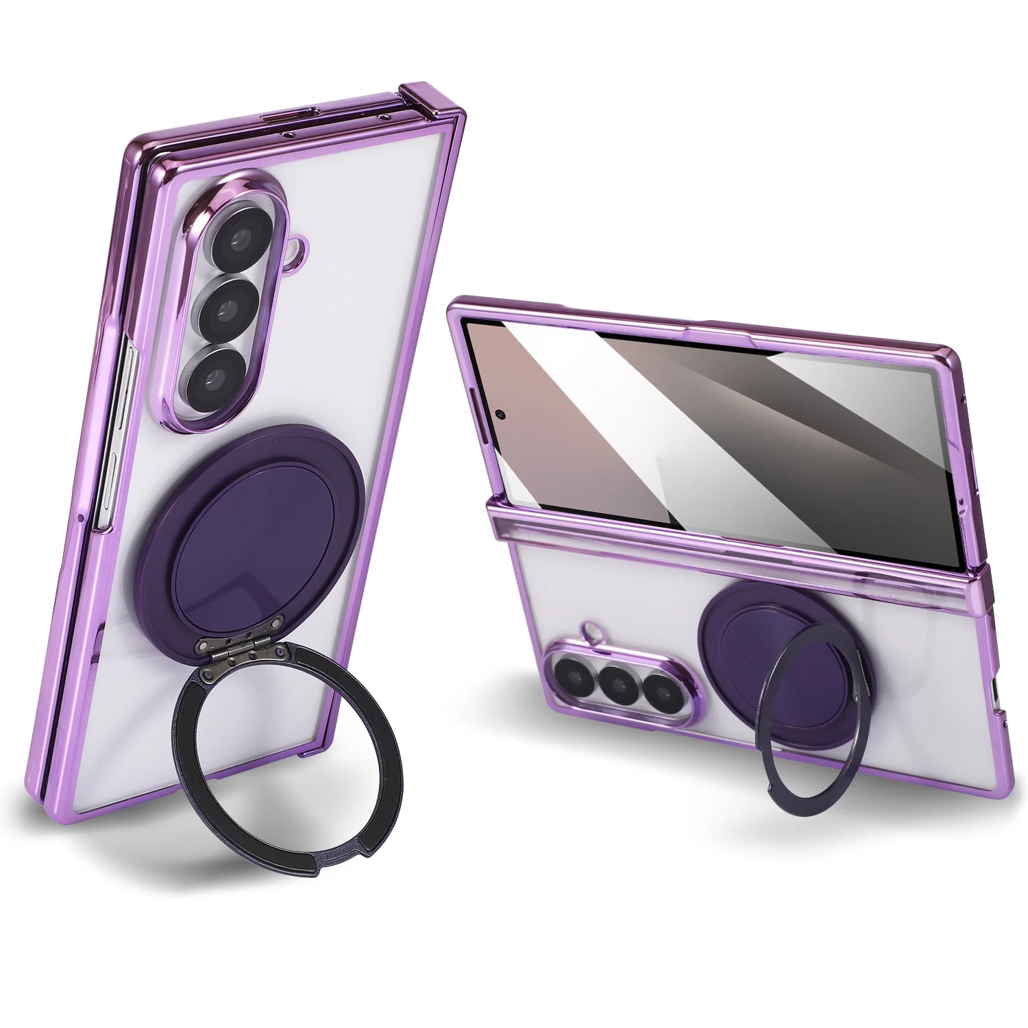 Samsung Galaxy Z Fold 7 Case | Hard PC Magnetic Full-Coverage Protective Case with Stand Holder