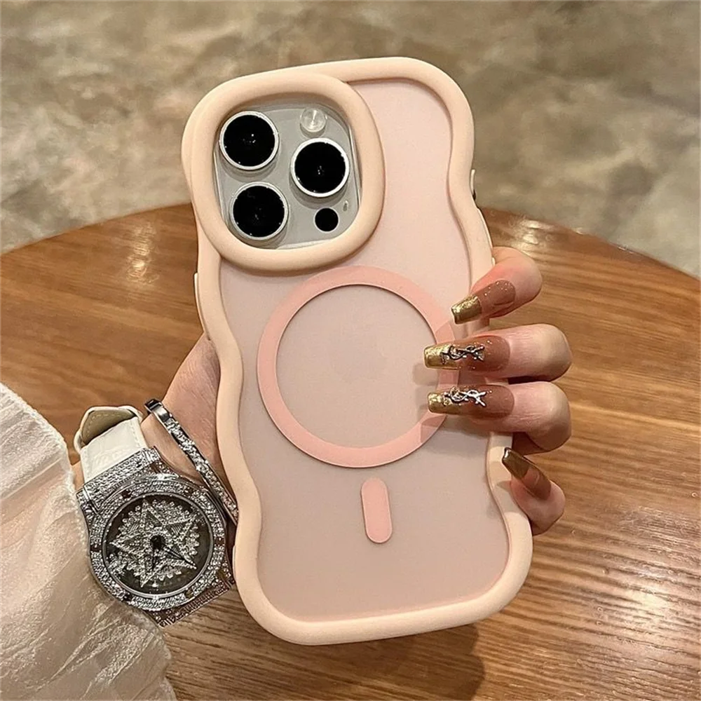 Cute Candy Wave Matte iPhone Case | MagSafe Wireless Charging Compatible