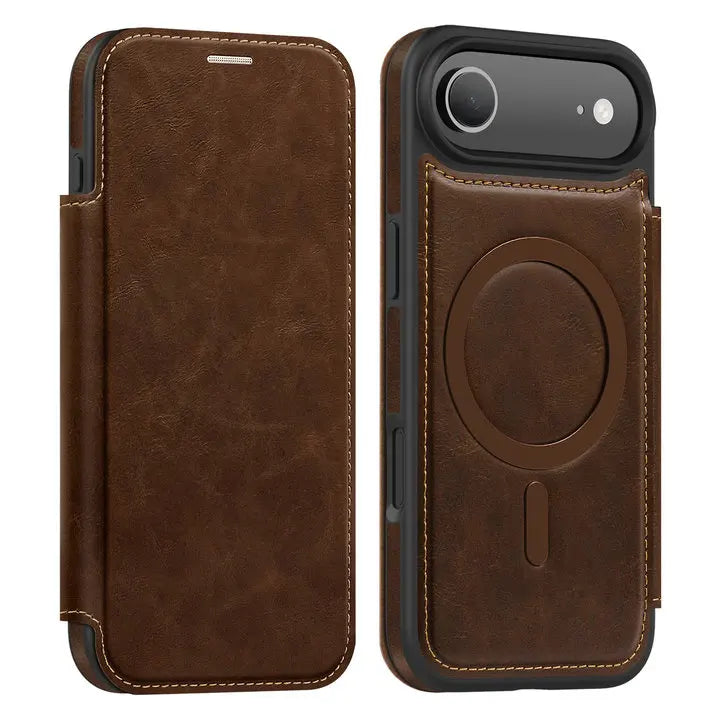 Magnetic Flip Wallet iPhone Case | RFID Blocking, Shockproof & Card Holder