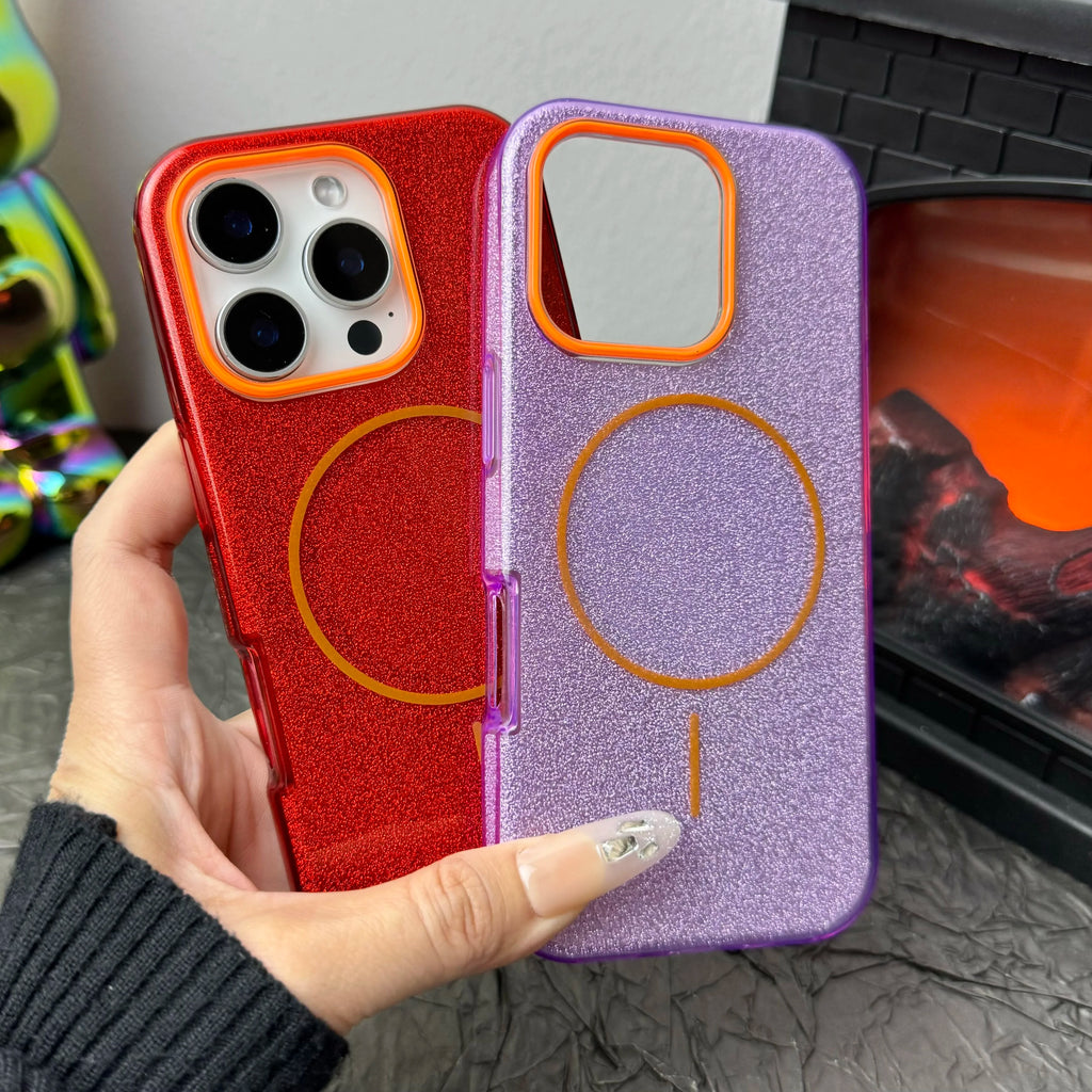 Luxury Diamond Glitter Case for iPhone 12–17 Series | MagSafe Compatible Wireless Charging Protector Cover