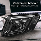 Magnetic Dual-Layer Phone Case with Ring & Kickstand | Anti-Scratch & Dustproof for iPhone