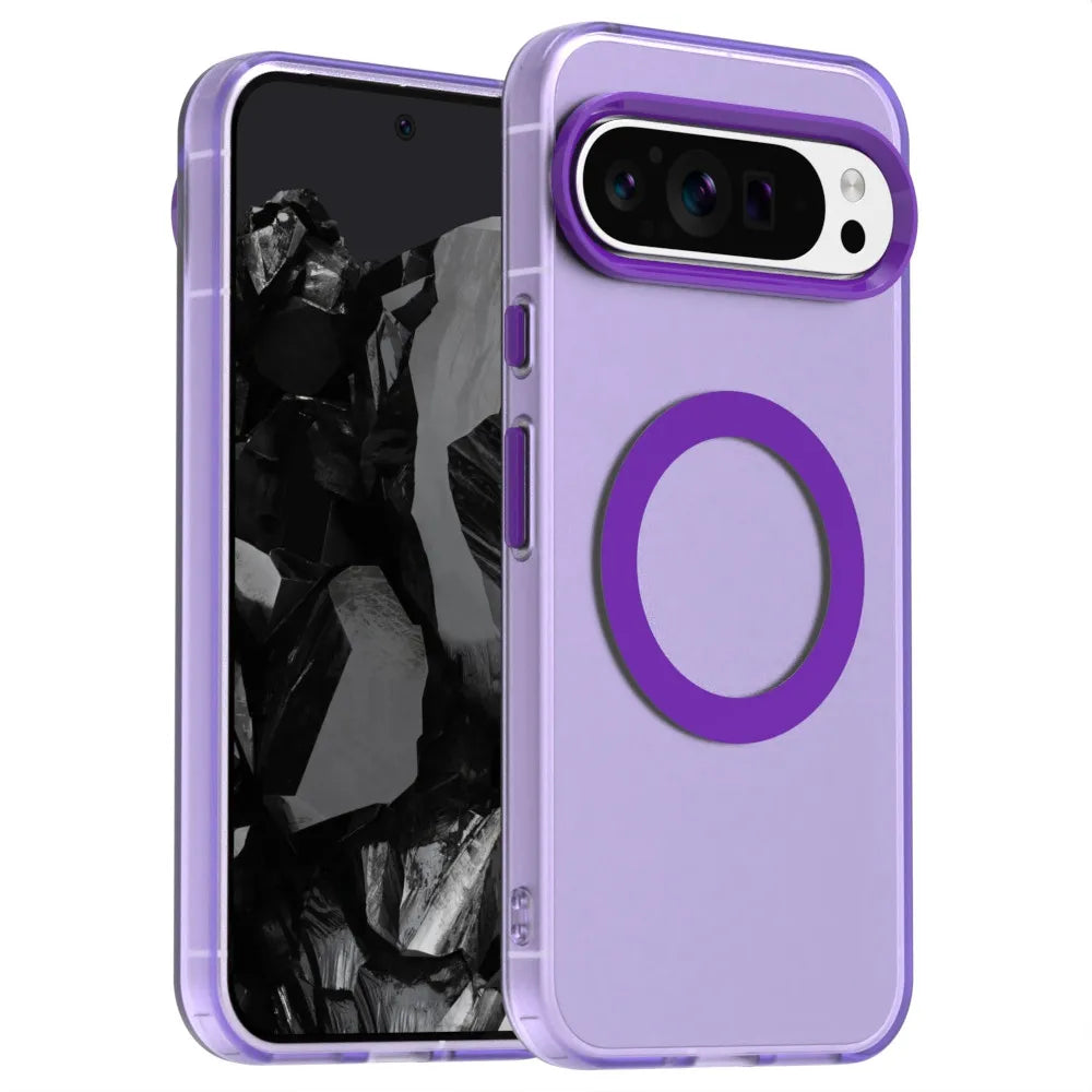 Google Pixel 8 / 8A / 8 Pro / 9 / 9A / 9 Pro XL Case | Matte Clear Magnetic MagSafe Shockproof Frosted Armor Cover