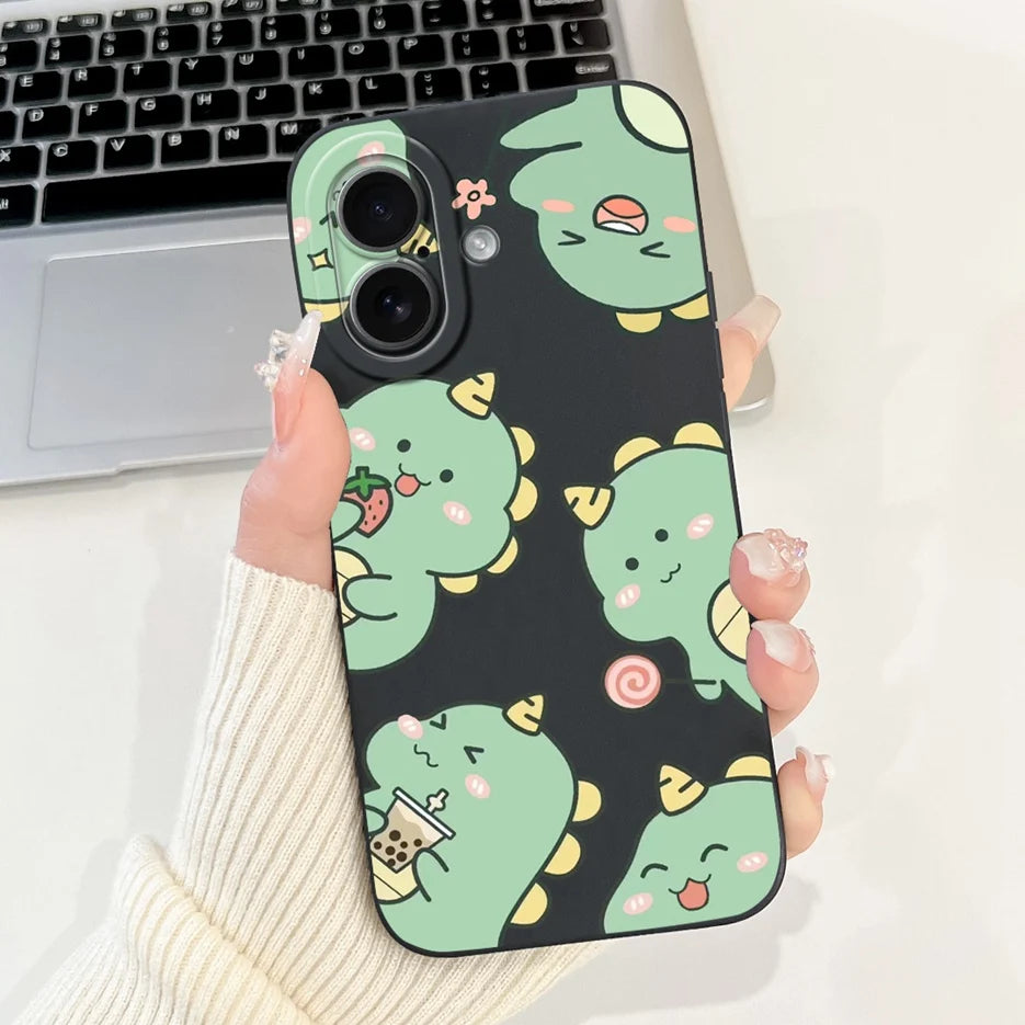 iPhone 17 Series Cartoon Silicone Case | Shockproof, Anti-Fingerprint & Lightweight Pouch Cover